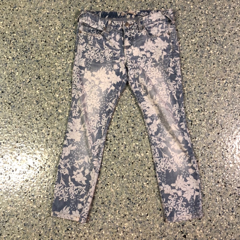 free people floral skinny jeans size 28